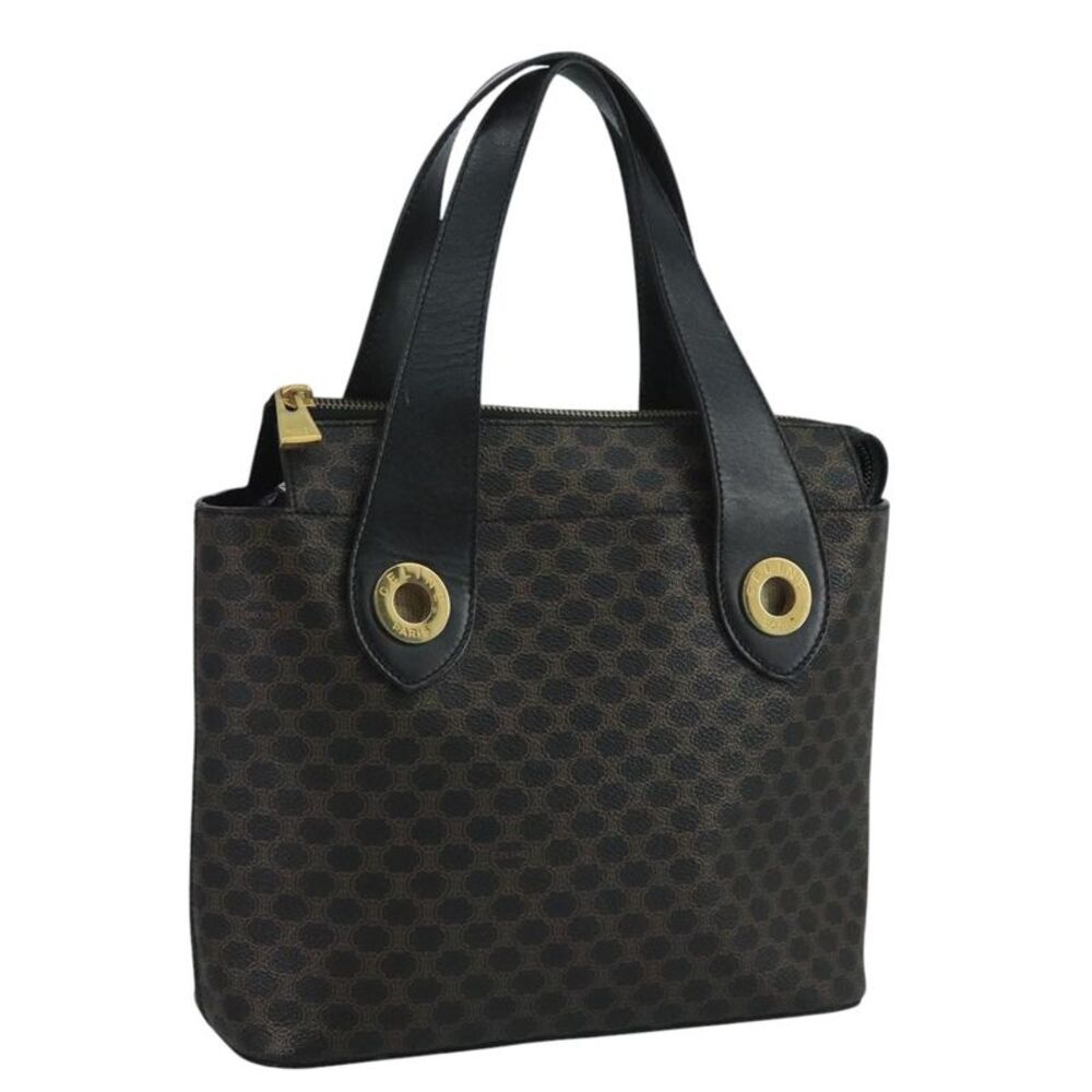 Celine C Macadam Handbag Pvc Leather Black Pvc Handbag